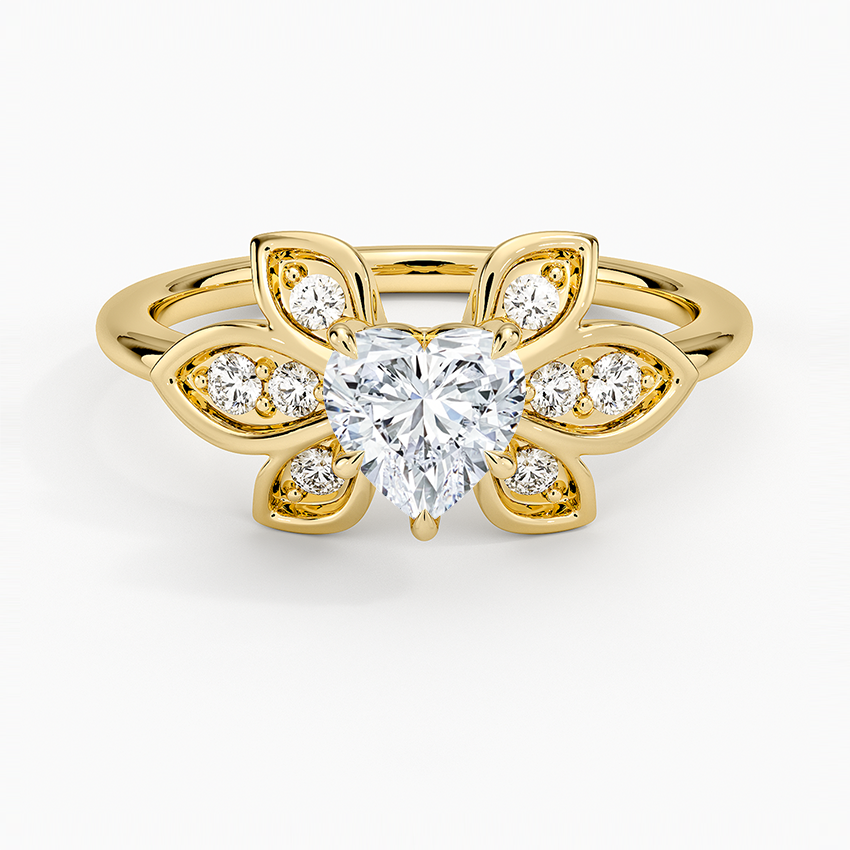 Luxe Fiore Diamond Ring Yellow Gold 18k Heart Engagement Ring