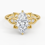 Luxe Fiore Diamond Ring Yellow Gold 18k Marquise Engagement Ring