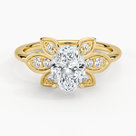 Luxe Fiore Diamond Ring Yellow Gold 18k Oval Engagement Ring