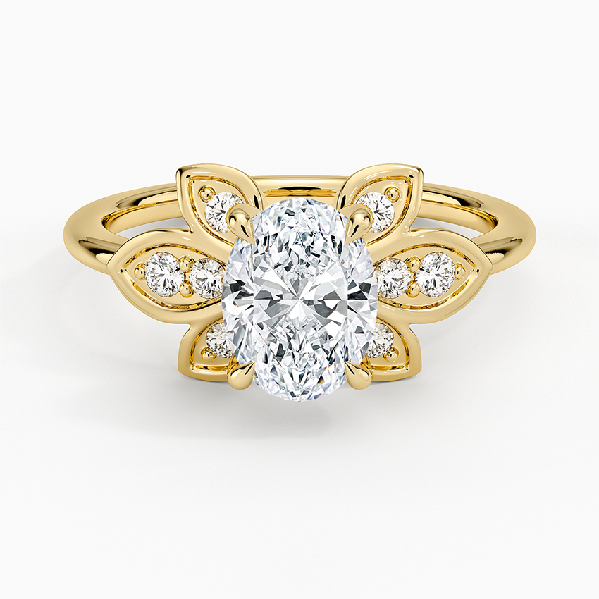 Luxe Fiore Diamond Ring Yellow Gold 18k Oval Engagement Ring