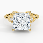 Luxe Fiore Diamond Ring Yellow Gold 18k Princess Engagement Ring
