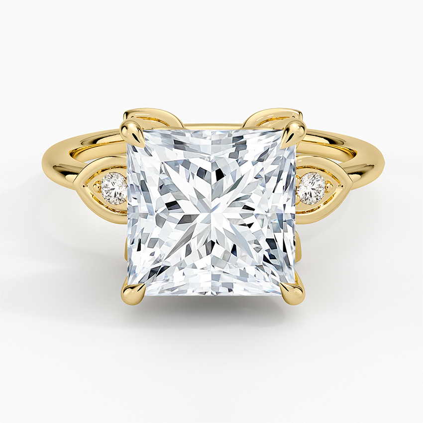 Luxe Fiore Diamond Ring Yellow Gold 18k Princess Engagement Ring