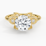 Luxe Fiore Diamond Ring Yellow Gold 18k Round Engagement Ring