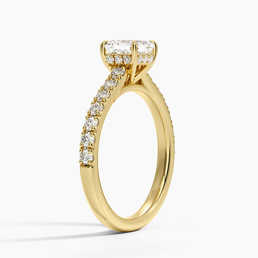 Grand Lissome Diamond Ring Yellow Gold 18k Asscher Engagement Ring