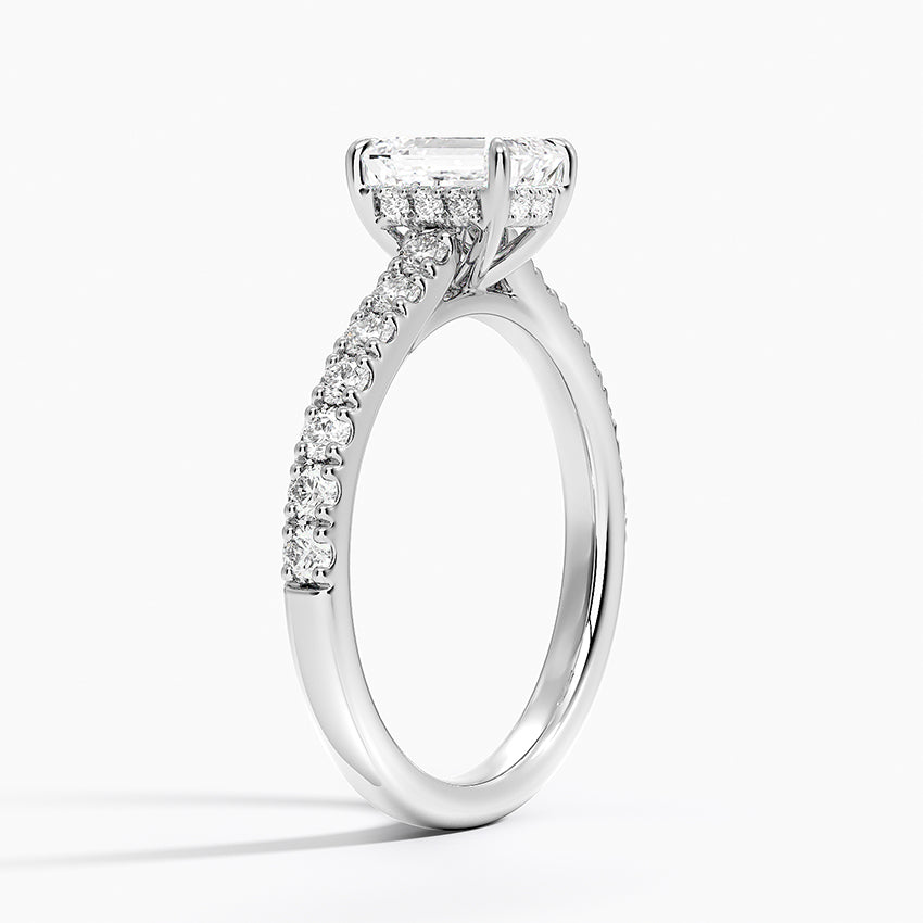 Grand Lissome Diamond Ring Platinum Emerald Engagement Ring