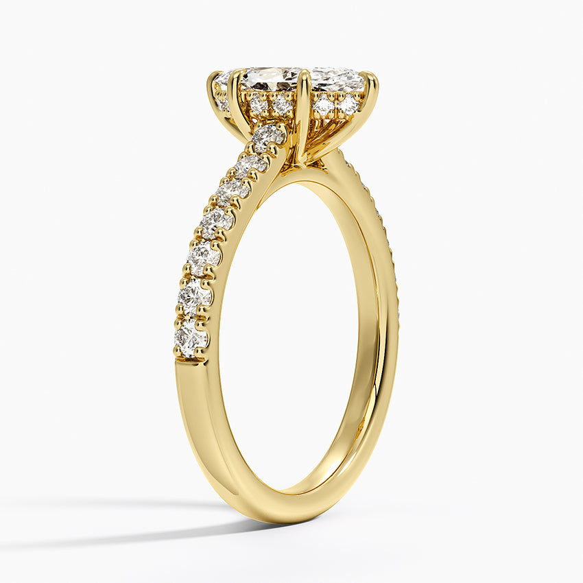 Grand Lissome Diamond Ring Yellow Gold 18k Marquise Engagement Ring