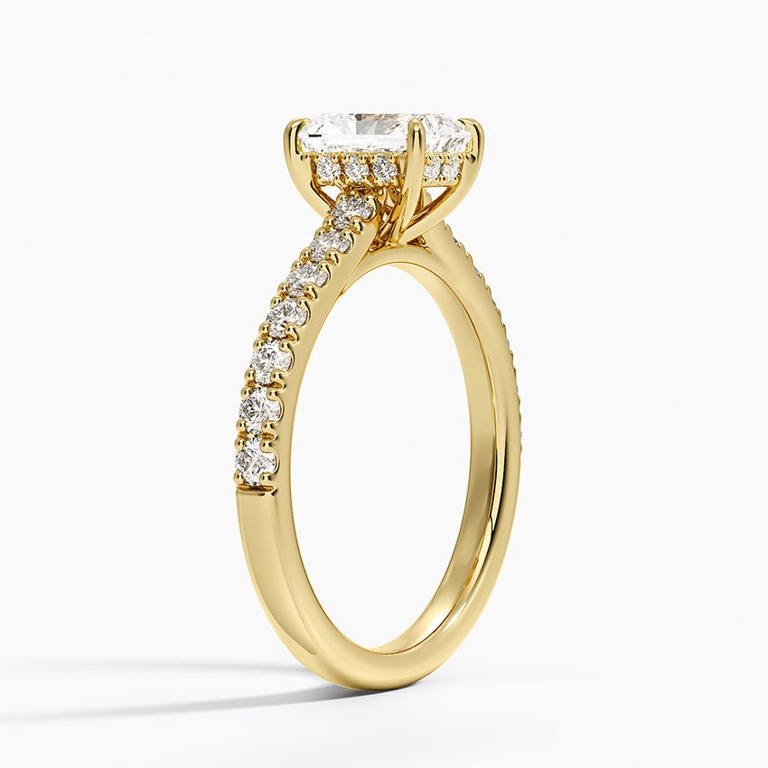 Grand Lissome Diamond Ring Yellow Gold 18k Radiant Engagement Ring