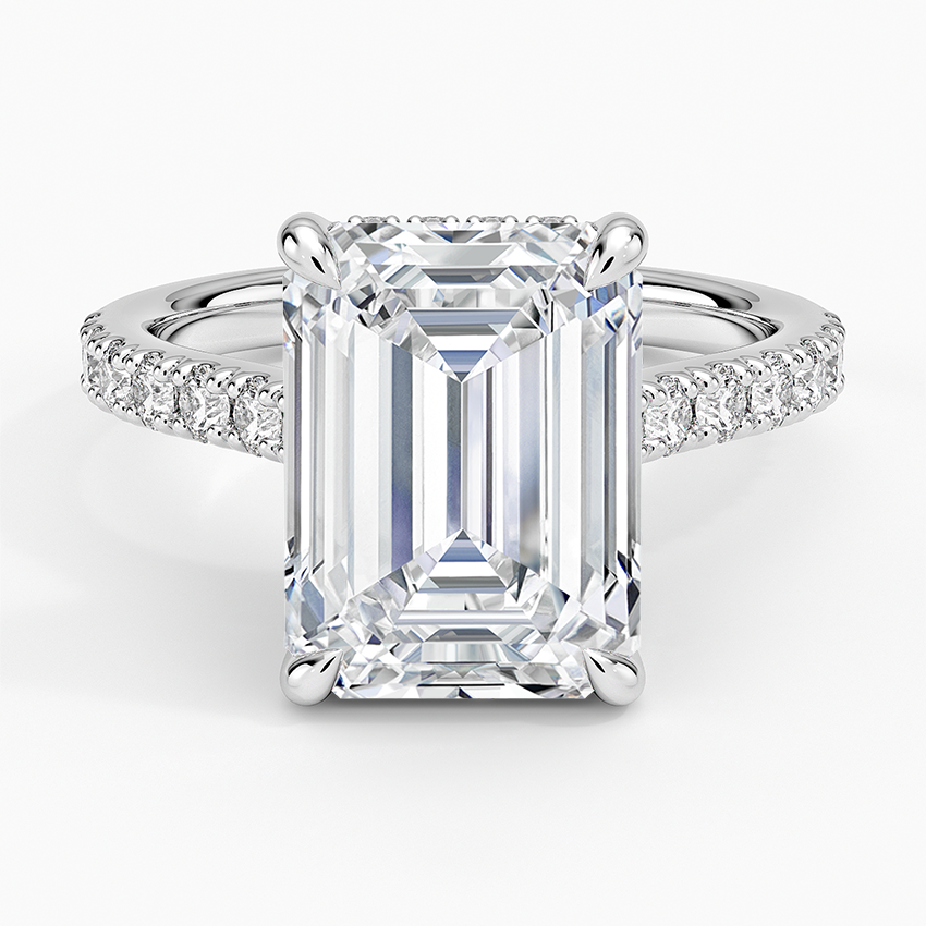 Grand Lissome Diamond Ring Platinum Emerald Engagement Ring
