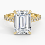 Grand Lissome Diamond Ring Yellow Gold 18k Emerald Engagement Ring