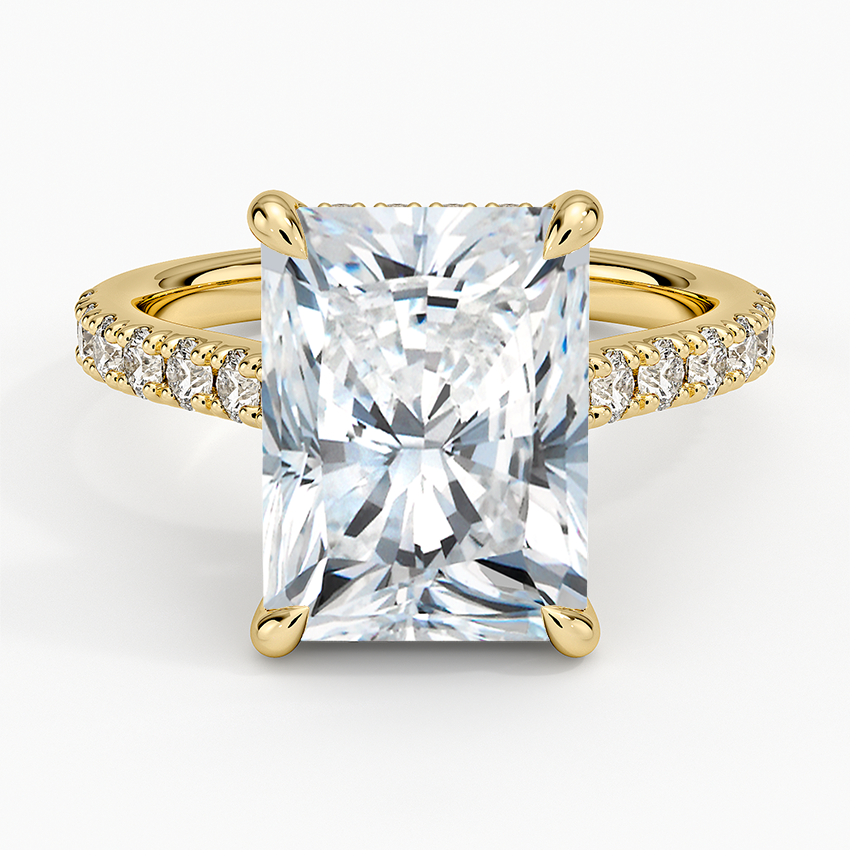 Grand Lissome Diamond Ring Yellow Gold 18k Radiant Engagement Ring