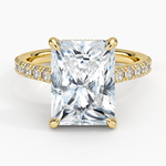 Grand Lissome Diamond Ring Yellow Gold 18k Radiant Engagement Ring