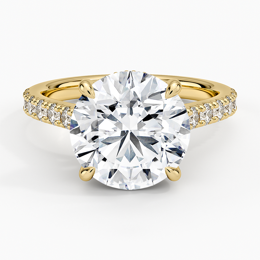 Grand Lissome Diamond Ring Yellow Gold 18k Round Engagement Ring