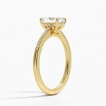 Lissome Half Coverage Diamond Ring Yellow Gold 18k Radiant Engagement Ring