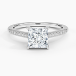 Lissome Half Coverage Diamond Ring Platinum Princess Engagement Ring