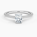 Lissome Half Coverage Diamond Ring Platinum Radiant Engagement Ring