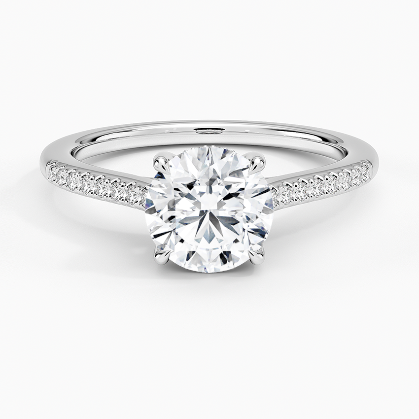 Lissome Half Coverage Diamond Ring Platinum Round Engagement Ring