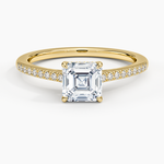 Lissome Half Coverage Diamond Ring Yellow Gold 18k Asscher Engagement Ring