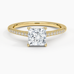 Lissome Half Coverage Diamond Ring Yellow Gold 18k Princess Engagement Ring