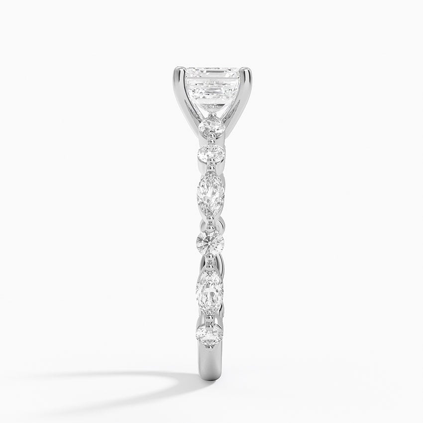 Versailles Three-Quarter Coverage Diamond Ring (1/2 ct. tw.) Platinum Asscher Engagement Ring