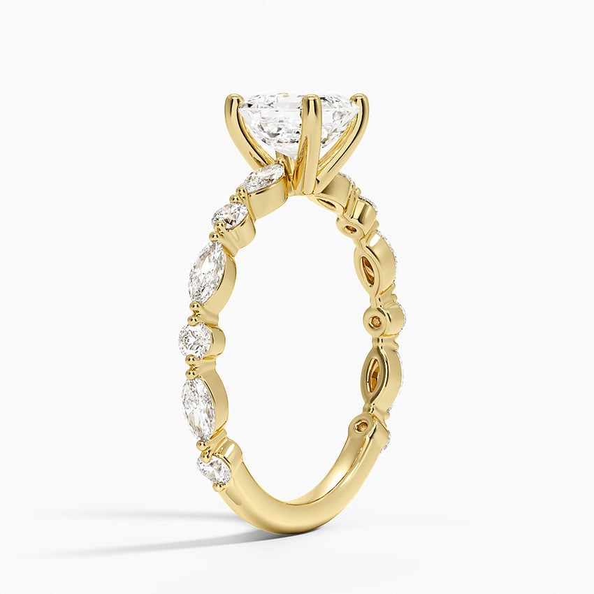 Versailles Three-Quarter Coverage Diamond Ring (1/2 ct. tw.) Yellow Gold 18k Asscher Engagement Ring