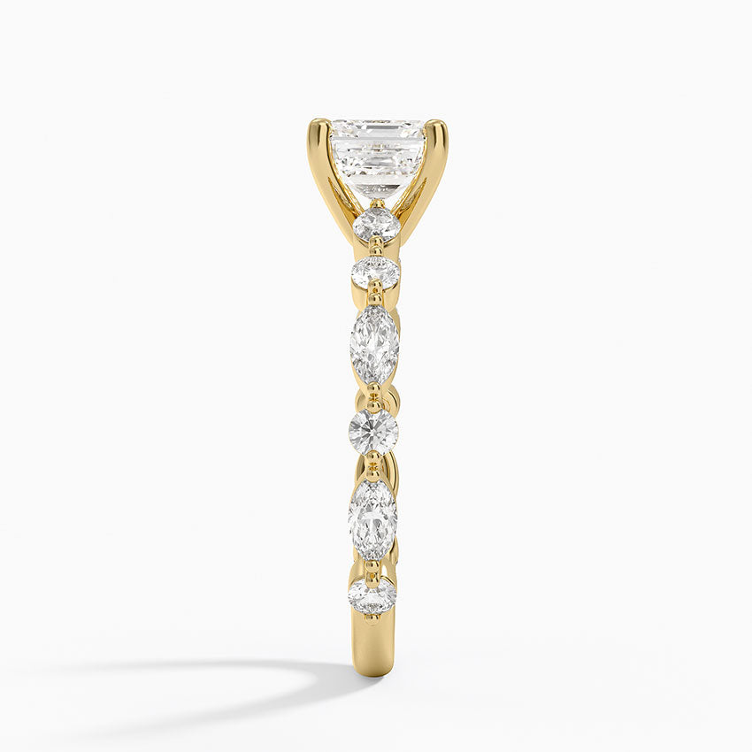 Versailles Three-Quarter Coverage Diamond Ring (1/2 ct. tw.) Yellow Gold 18k Asscher Engagement Ring