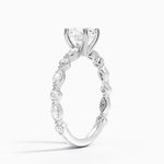 Versailles Three-Quarter Coverage Diamond Ring (1/2 ct. tw.) Platinum Cushion Engagement Ring