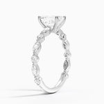 Versailles Three-Quarter Coverage Diamond Ring (1/2 ct. tw.) Platinum Emerald Engagement Ring