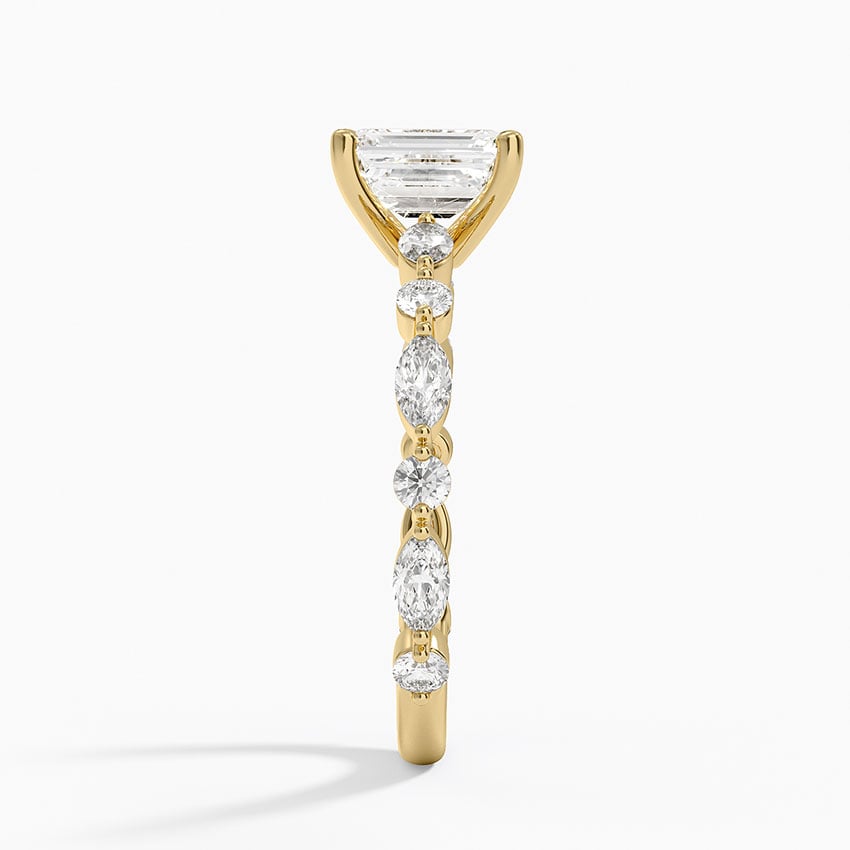 Versailles Three-Quarter Coverage Diamond Ring (1/2 ct. tw.) Yellow Gold 18k Emerald Engagement Ring