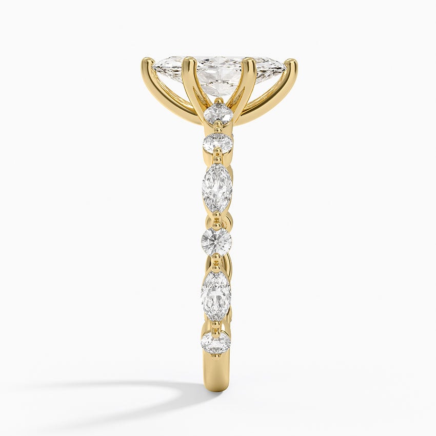 Versailles Three-Quarter Coverage Diamond Ring (1/2 ct. tw.) Yellow Gold 18k Marquise Engagement Ring