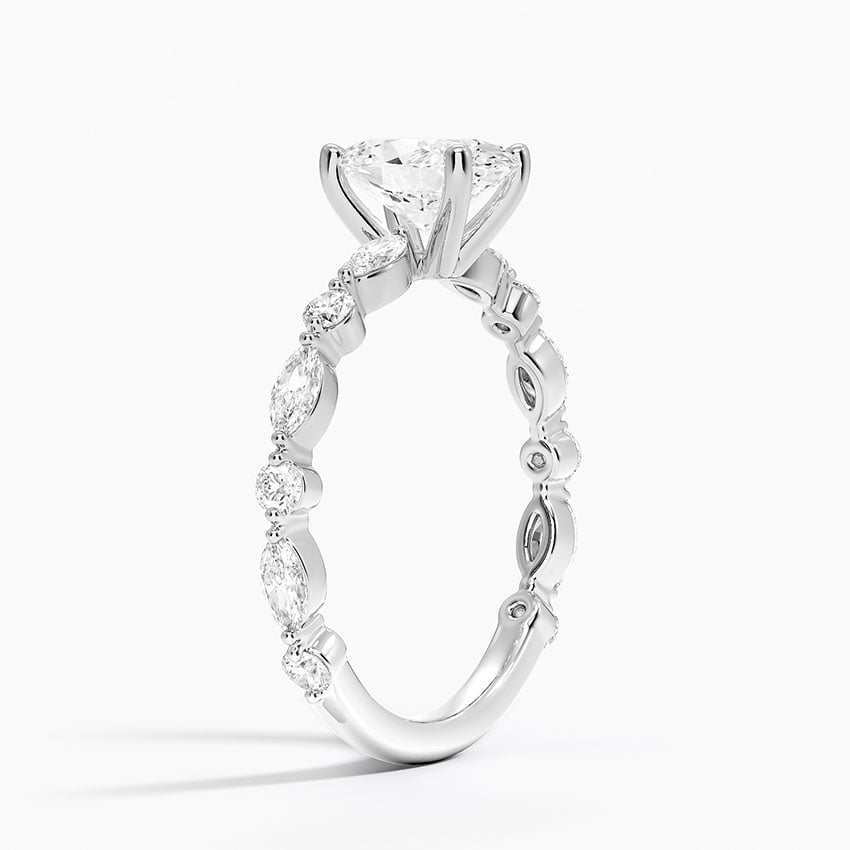 Versailles Three-Quarter Coverage Diamond Ring (1/2 ct. tw.) Platinum Oval Engagement Ring