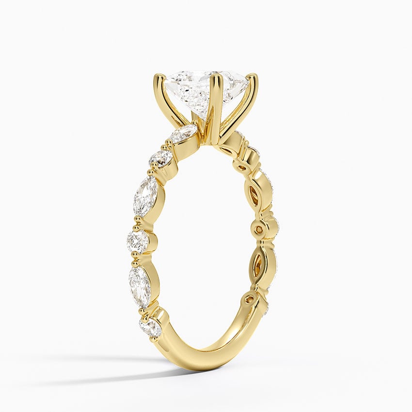 Versailles Three-Quarter Coverage Diamond Ring (1/2 ct. tw.) Yellow Gold 18k Princess Engagement Ring