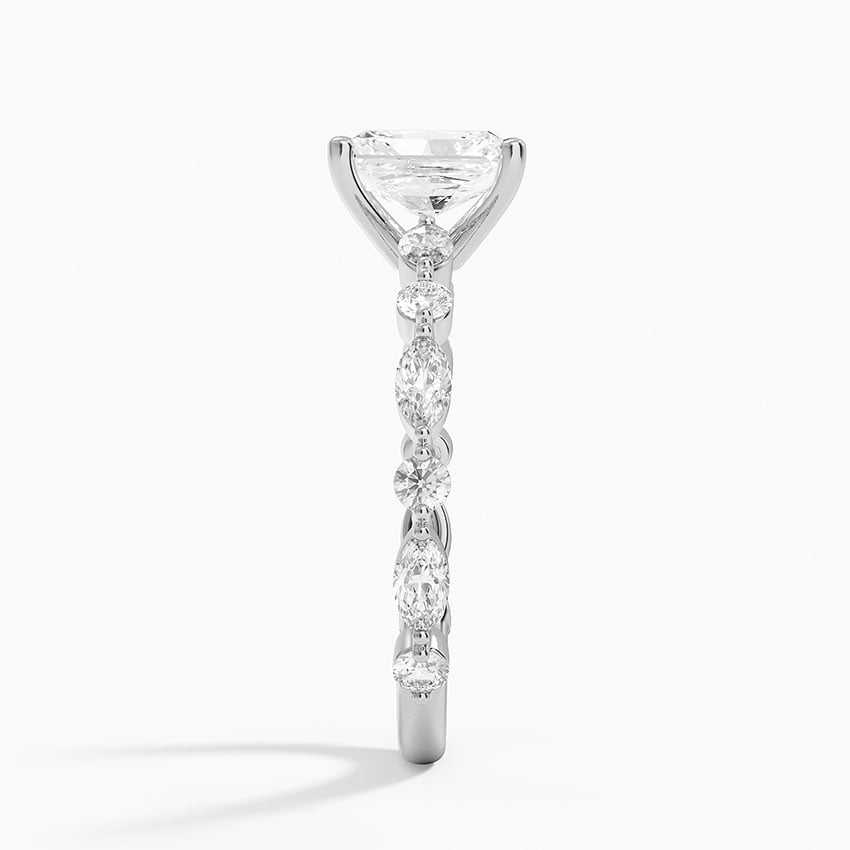 Versailles Three-Quarter Coverage Diamond Ring (1/2 ct. tw.) Platinum Radiant Engagement Ring