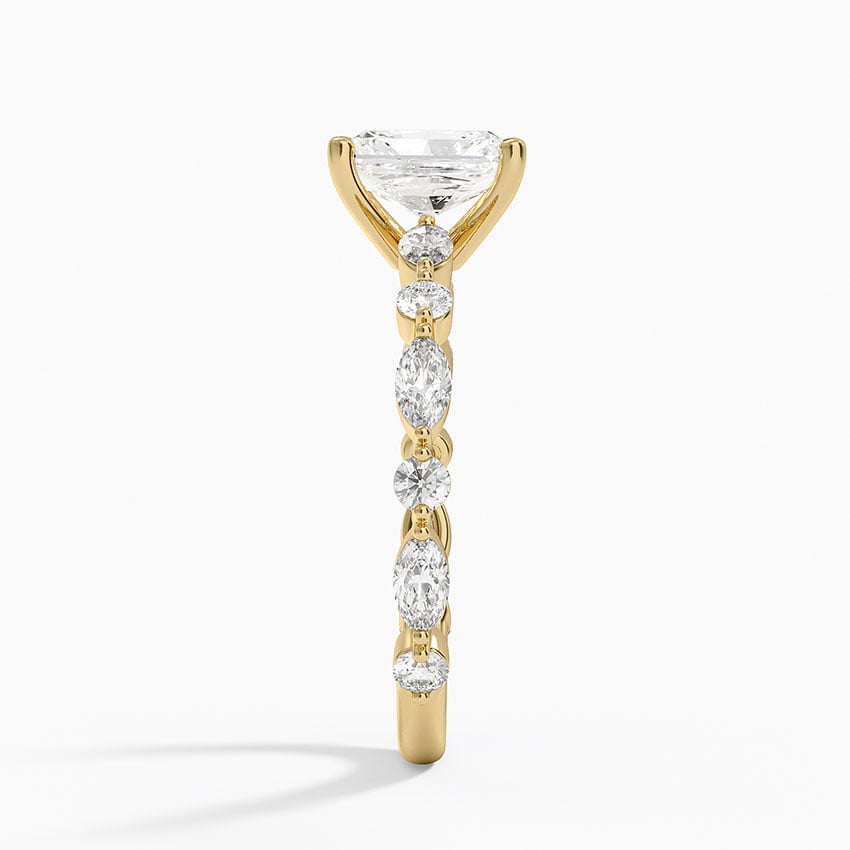 Versailles Three-Quarter Coverage Diamond Ring (1/2 ct. tw.) Yellow Gold 18k Radiant Engagement Ring