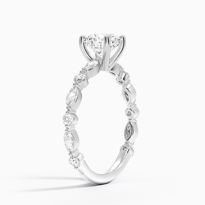 Versailles Three-Quarter Coverage Diamond Ring (1/2 ct. tw.) Platinum Round Engagement Ring