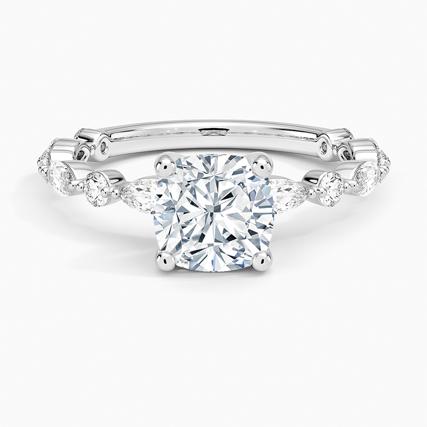 Versailles Three-Quarter Coverage Diamond Ring (1/2 ct. tw.) Platinum Cushion Engagement Ring