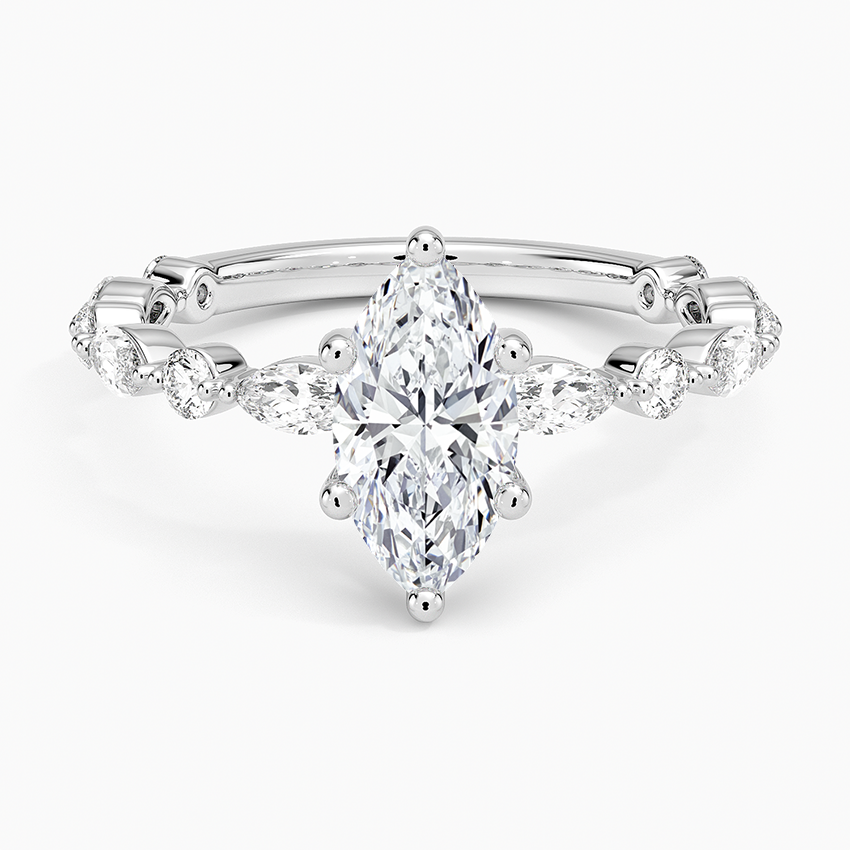Versailles Three-Quarter Coverage Diamond Ring (1/2 ct. tw.) Platinum Marquise Engagement Ring