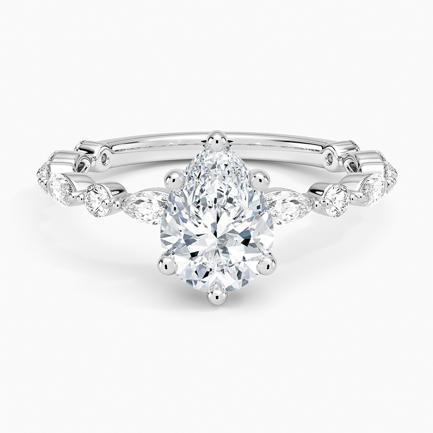 Versailles Three-Quarter Coverage Diamond Ring (1/2 ct. tw.) Platinum Pear Engagement Ring