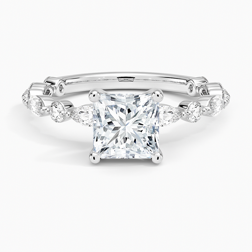 Versailles Three-Quarter Coverage Diamond Ring (1/2 ct. tw.) Platinum Princess Engagement Ring