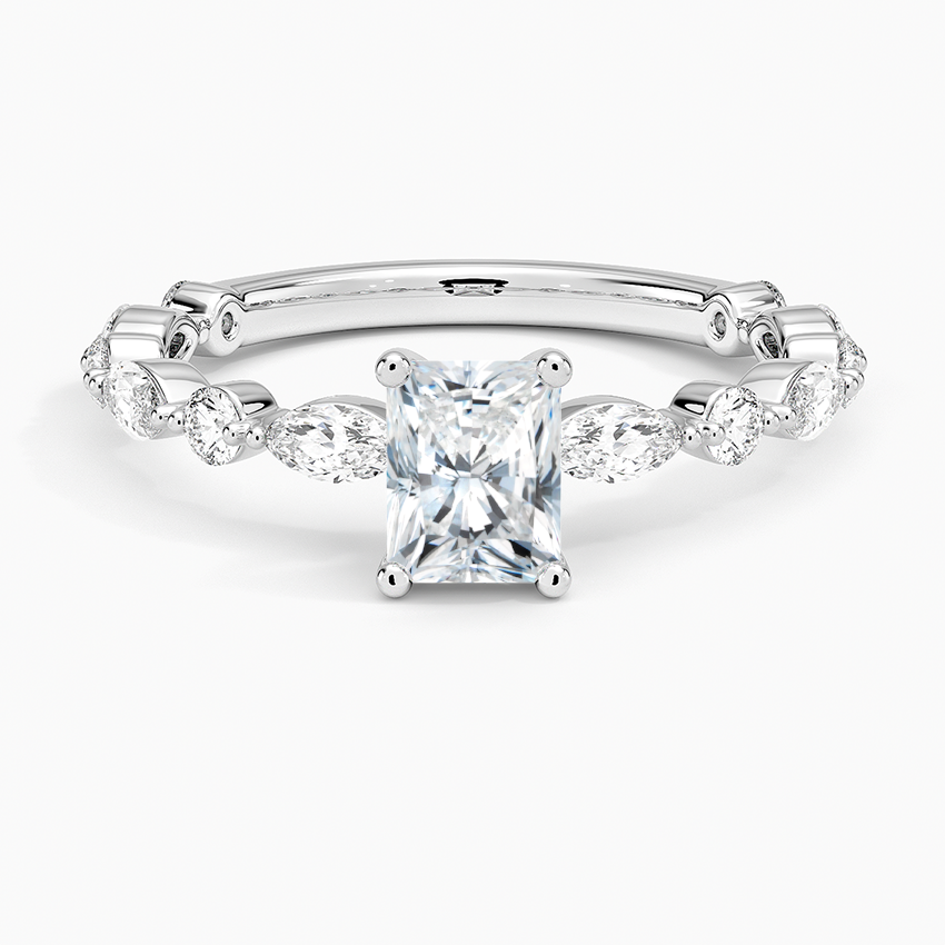 Versailles Three-Quarter Coverage Diamond Ring (1/2 ct. tw.) Platinum Radiant Engagement Ring