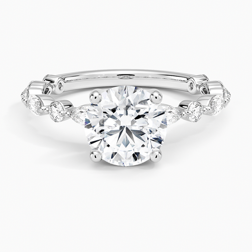 Versailles Three-Quarter Coverage Diamond Ring (1/2 ct. tw.) Platinum Round Engagement Ring