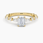 Versailles Three-Quarter Coverage Diamond Ring (1/2 ct. tw.) Yellow Gold 18k Emerald Engagement Ring