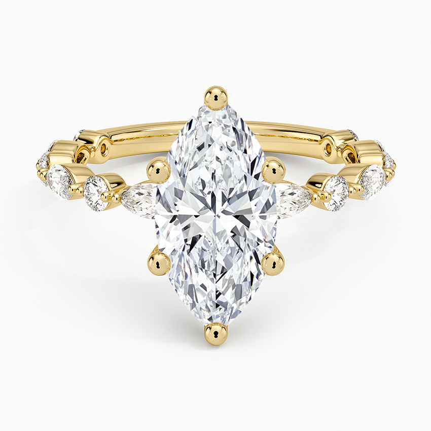 Versailles Three-Quarter Coverage Diamond Ring (1/2 ct. tw.) Yellow Gold 18k Marquise Engagement Ring