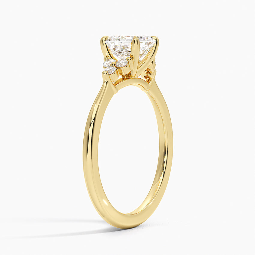 Melody Diamond Ring Yellow Gold 18k Asscher Engagement Ring