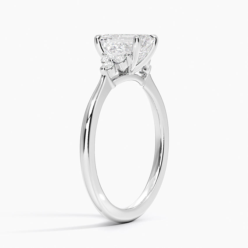 Melody Diamond Ring Platinum Emerald Engagement Ring