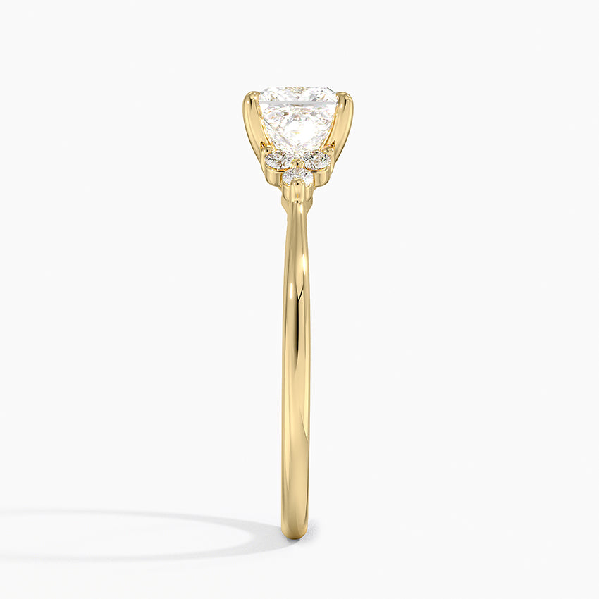 Melody Diamond Ring Yellow Gold 18k Princess Engagement Ring