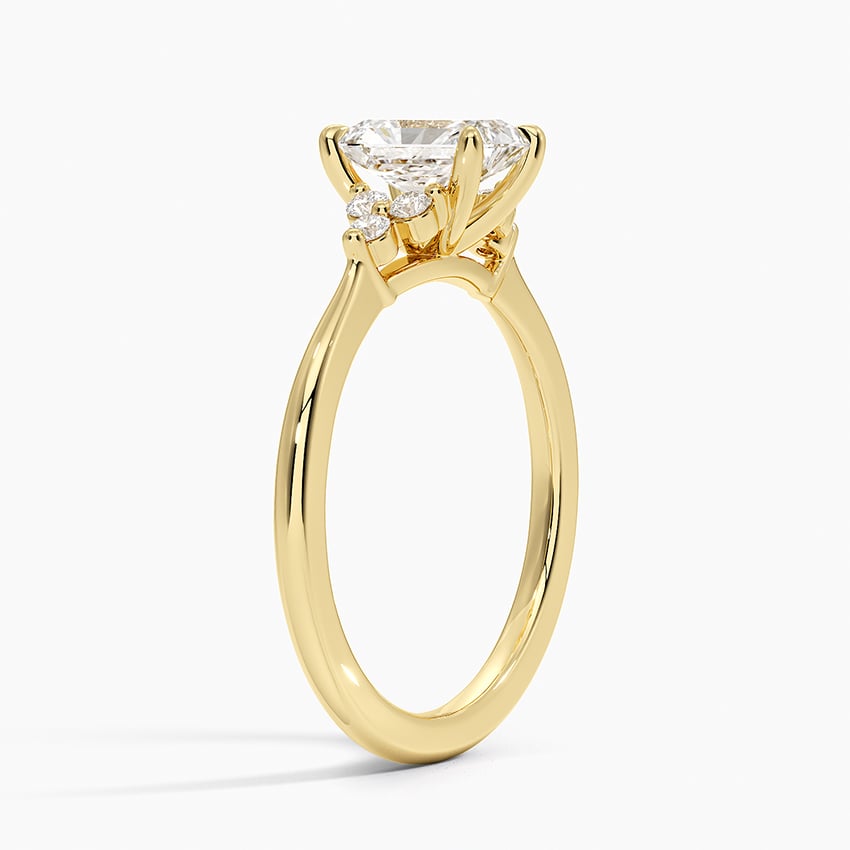 Melody Diamond Ring Yellow Gold 18k Radiant Engagement Ring