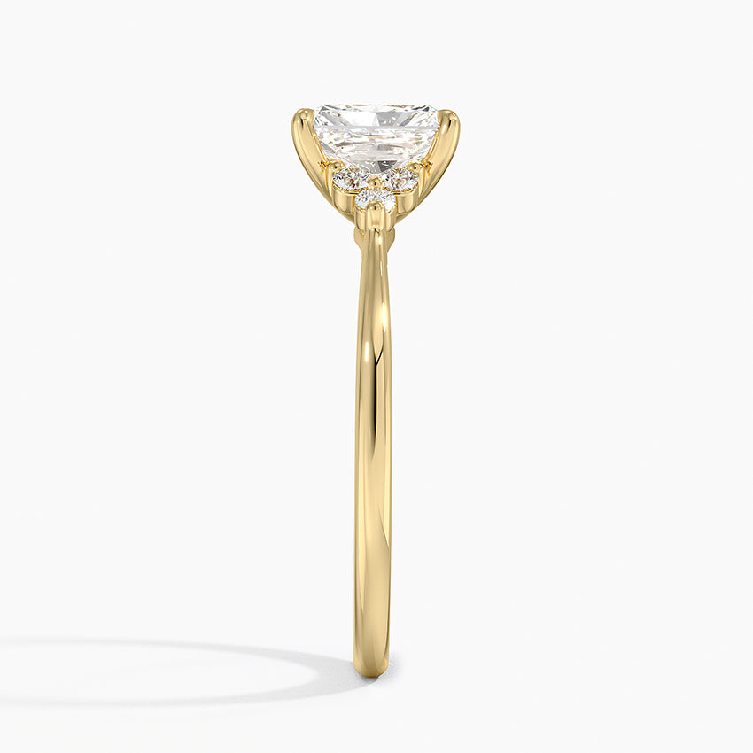 Melody Diamond Ring Yellow Gold 18k Radiant Engagement Ring