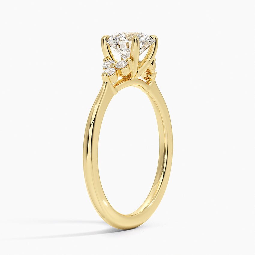 Melody Diamond Ring Yellow Gold 18k Round Engagement Ring