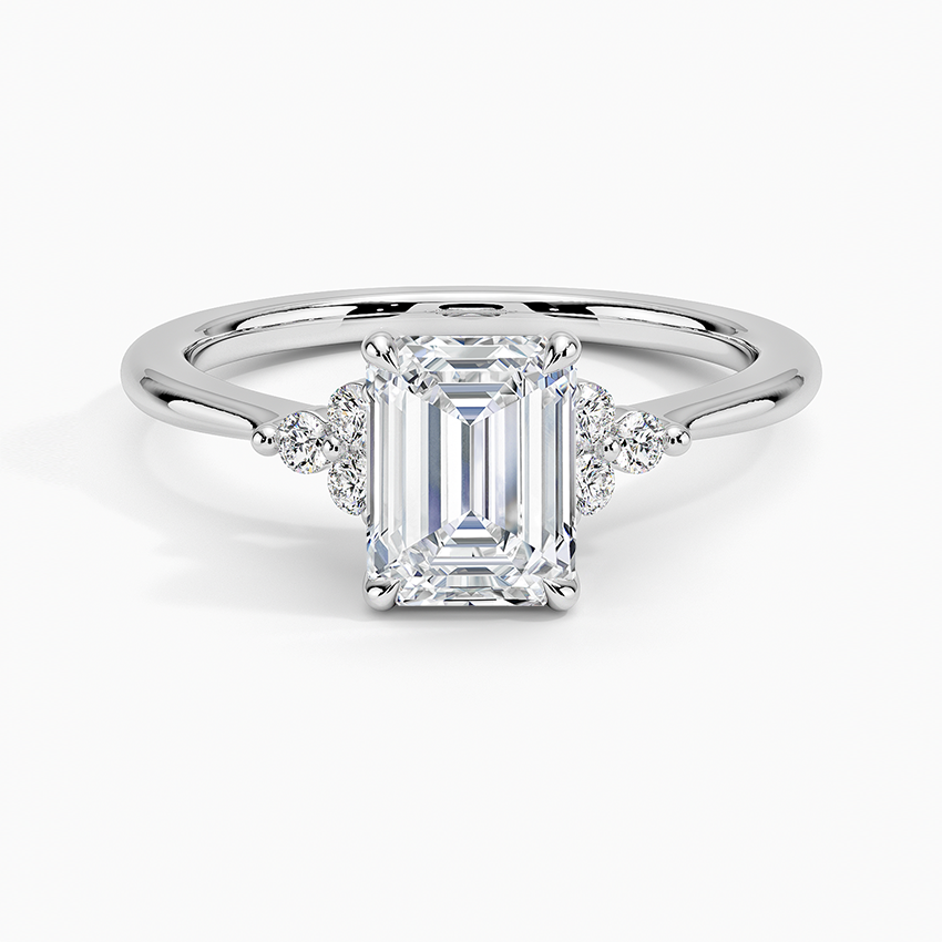 Melody Diamond Ring Platinum Emerald Engagement Ring