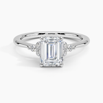 Melody Diamond Ring Platinum Emerald Engagement Ring